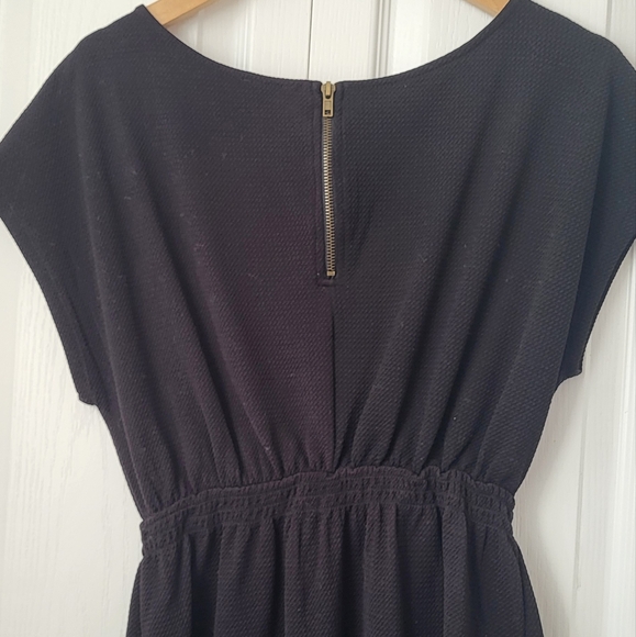 Black Patterned Peasant Dress - Picture 2 of 4